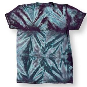 handmade tie dyed unisex tshirt ice crackle spikes purple M